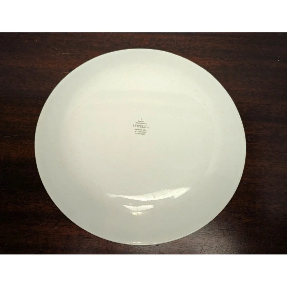 Vintage Corelle Cordot Dinner Plates White Blue Green Yellow Dots Set of 2